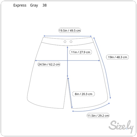 Express Mens Gray Slim Fit Flat Front Preppy Casual Stretch Chino Short 38x8 - Picture 8 of 8